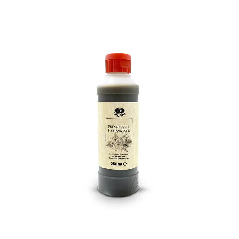 Das Brennnessel Haarwasser vom Wurzelsepp für kräftiges Haar.
